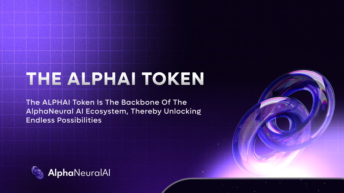 AlphaNeural's tweet photo. The ALPHAI token is the backbone of the AlphaNeural AI ecosystem, thereby unlocking endless possibilities:

🔑 Access premium AI models, agents & GPU resources.
💰 Medium of exchange for buying, selling, & licensing assets.
📈 Stake tokens for rewards, governance, & launching token economies.
🤝 Join decentralized governance & shape the platform's future!

We are empowering creators and it makes us happy💜.