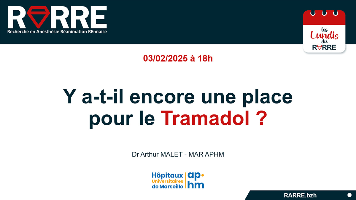 RARRE (@rarre35) on Twitter photo Lundi RARRE 2⃣9⃣ c'est ce soir 3/02 à 18h !
Y a-t-il encore une place pour le Tramadol ?
avec le Dr Arthur MALET (MAR <a href="/aphm_actu/">AP-HM - Hôpitaux Universitaires de Marseille</a>)
info▶️rarre.bzh/LundisRARRE.ht…
<a href="/SFAR_ORG/">SFAR Anesthésie Réanimation</a> <a href="/SFARJeunes/">SFAR Jeunes</a> <a href="/POpARToulouse/">POpART</a> @IADE_de_France <a href="/AJARFrance/">AJAR France 🇫🇷</a> <a href="/ETUDIANTS_IADE/">ANEIA</a> <a href="/hbeloeil/">Prof. Helene Beloeil</a>
#ARMPO Lundi RARRE 2⃣9⃣ c'est ce soir 3/02 à 18h !
Y a-t-il encore une place pour le Tramadol ?
avec le Dr Arthur MALET (MAR <a href="/aphm_actu/">AP-HM - Hôpitaux Universitaires de Marseille</a>)
info▶️rarre.bzh/LundisRARRE.ht…
<a href="/SFAR_ORG/">SFAR Anesthésie Réanimation</a> <a href="/SFARJeunes/">SFAR Jeunes</a> <a href="/POpARToulouse/">POpART</a> @IADE_de_France <a href="/AJARFrance/">AJAR France 🇫🇷</a> <a href="/ETUDIANTS_IADE/">ANEIA</a> <a href="/hbeloeil/">Prof. Helene Beloeil</a>
#ARMPO