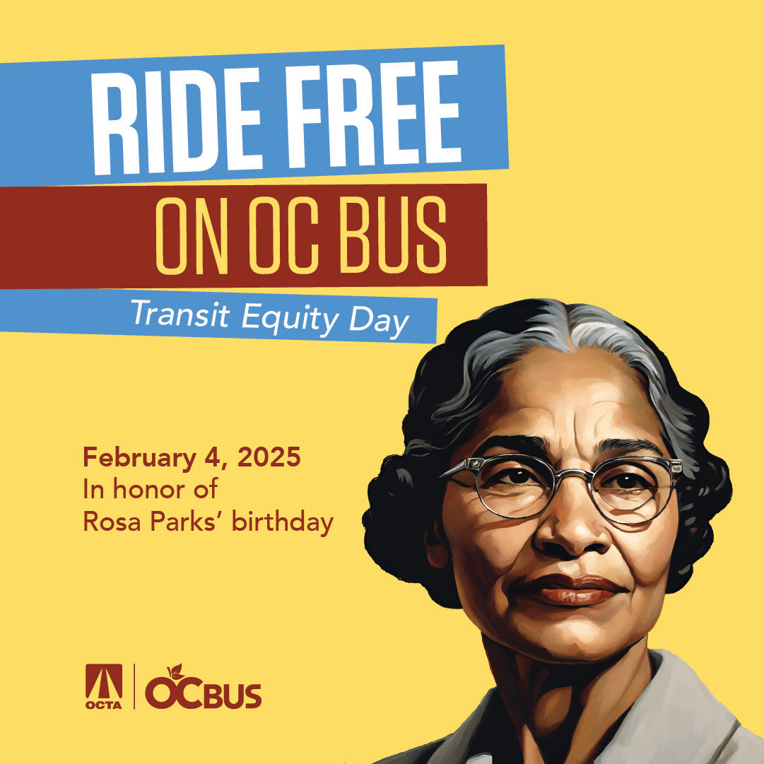 SantaAnaCollege's tweet image. Hey SAC Students, ride the OC Bus for free on Tuesday, February 4 in honor of Rosa Parks' birthday. Go to octa.net for more information #SAC #OCTA #OCBus