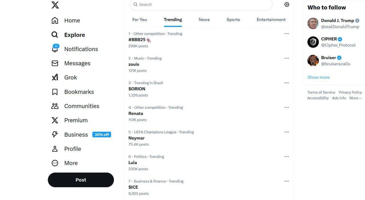 ORIONdotAI's tweet photo. WE JUST ENTERED TRENDING ON X BRAZIL!🇧🇷
X BRAZIL COMMUNITY IS COMING! https://t.co/B3mkEUNh68