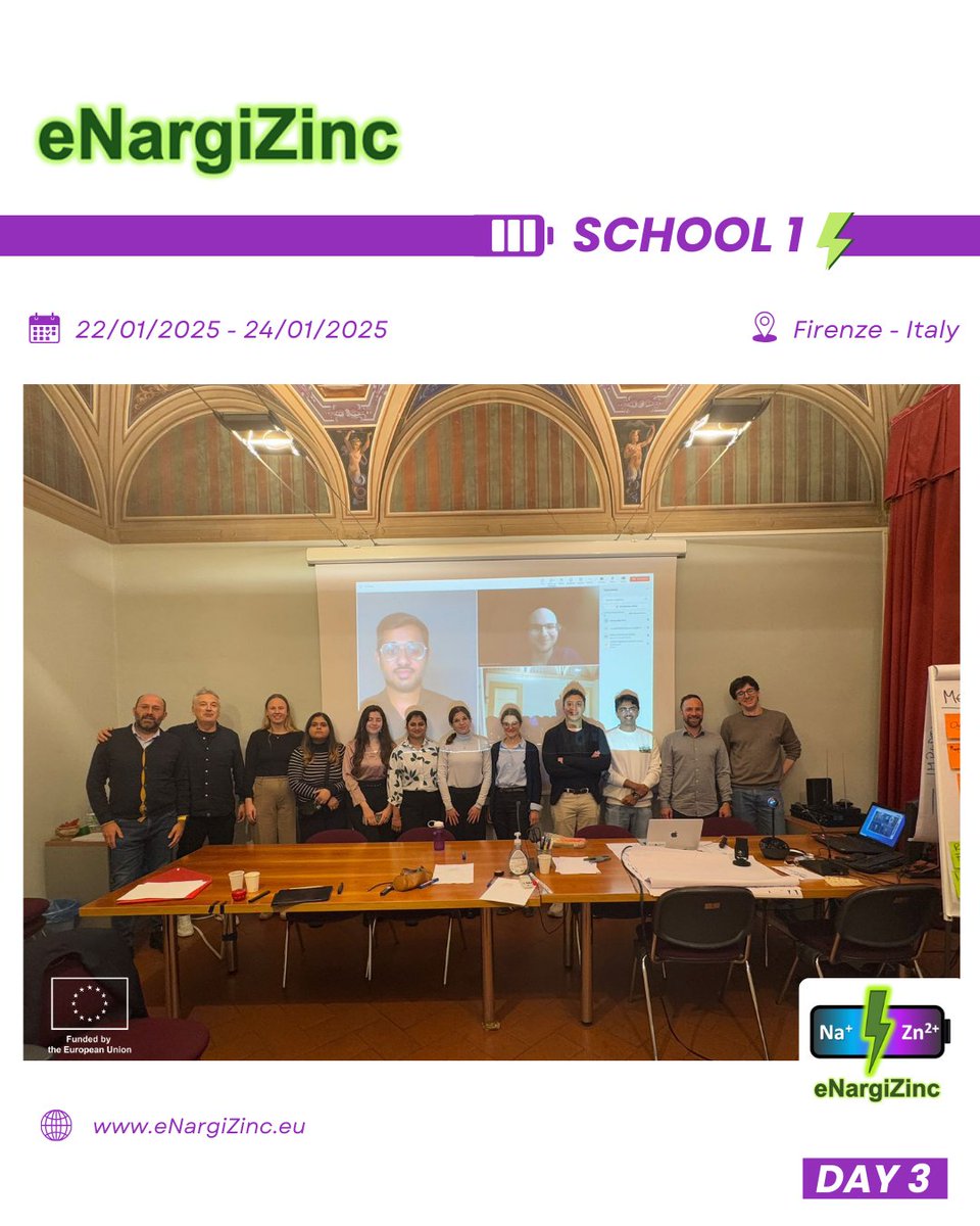 🚀 eNargiZinc Training Week in Florence! 🇮🇹

From Jan 22-24, 2025, we gathered at INSTM HQ for:

🔋 School (Jan 22-23): Sustainable Materials for Next-Gen Energy Storage
🎓 Workshop (Jan 24): Managing Your PhD 

Thanks to all speakers &amp; DCs! 🌿⚡

#eNargiZinc #EnergyStorage