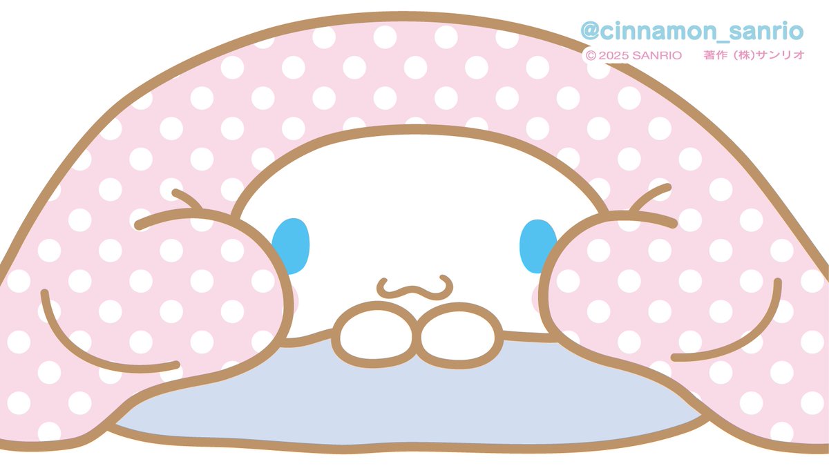 「お⽿が引っかかって出られないな〜。えへへ、おはよう。 」|シナモン【公式】のイラスト