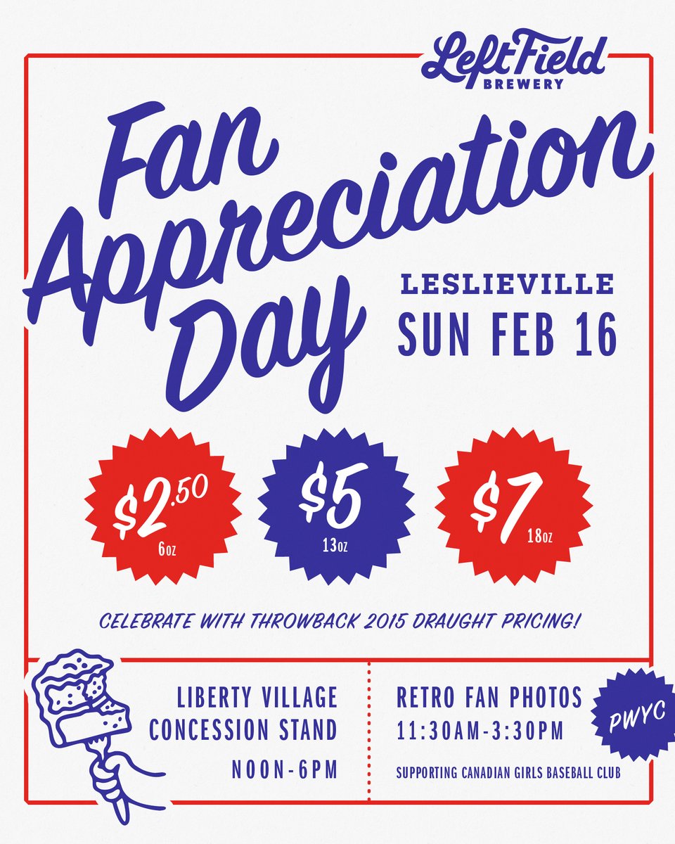 LFBrewery's tweet photo. Join us for Fan Appreciation Day at both locations 🎉
⁠We’re running back the clock, and serving pours at 2015 draught prices all day! Plus, FREE Music with Ellie and face painting, a retro fan photo booth, anniversary specials and kitchen pop ups at Leslieville! https://t.co/3IbSLK9rrx