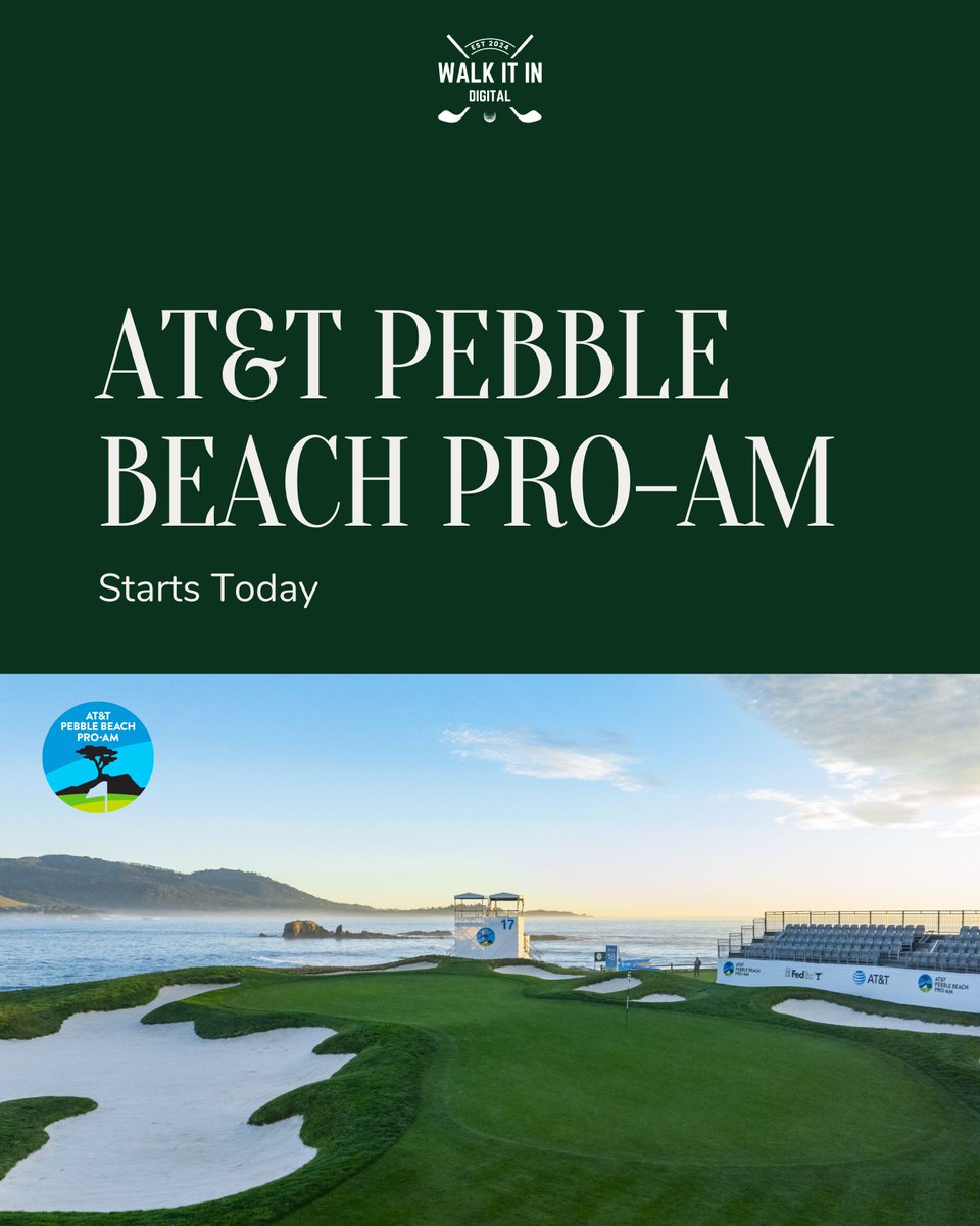Walkitindigital's tweet image. 🏆 Today’s the Day: The AT&amp;amp;T Pebble Beach Pro-Am Begins! 🏆

Who will rise to the challenge and claim victory this year?

#PebbleBeachGolf #ATTPebbleBeachProAm #GolfTournament #LegendaryCourses #BucketListGolf #WalkItInDigital