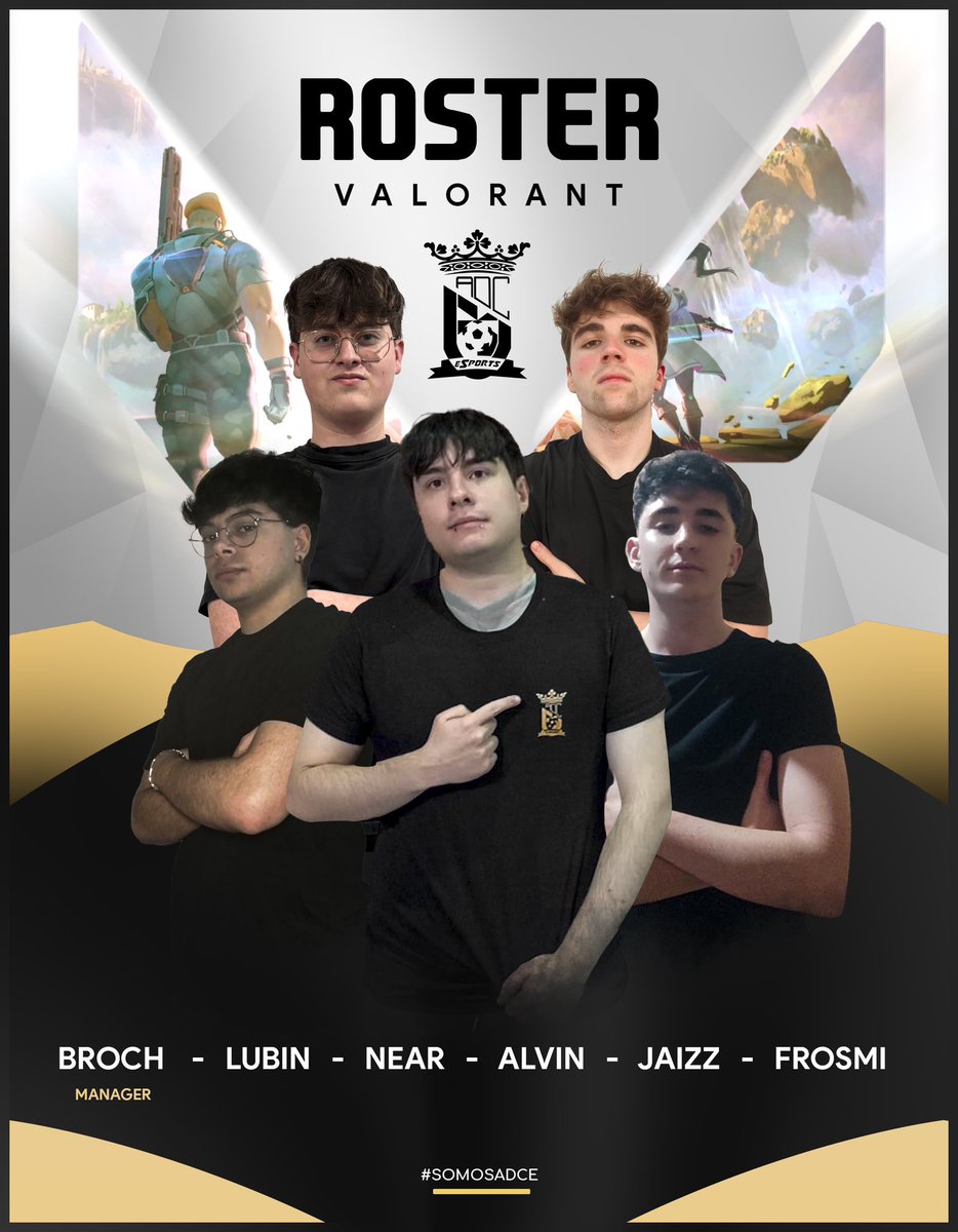 Desde <a href="/ADCeutaEsports/">ADCeuta Esports</a> PRESENTAMOS:

¡Nuevo roster de <a href="/VALORANTes/">VALORANT</a> que competirá en <a href="/TormentaVALes/">Circuito Tormenta | VALORANT</a> !

Démosle una bienvenida como se merecen 👏🏻
A por todas equipo!!!! 😏

#SomosADCE
<a href="/ADCeuta_FC/">AD CEUTA FC</a> 
<a href="/ADCeutaEsports/">ADCeuta Esports</a>