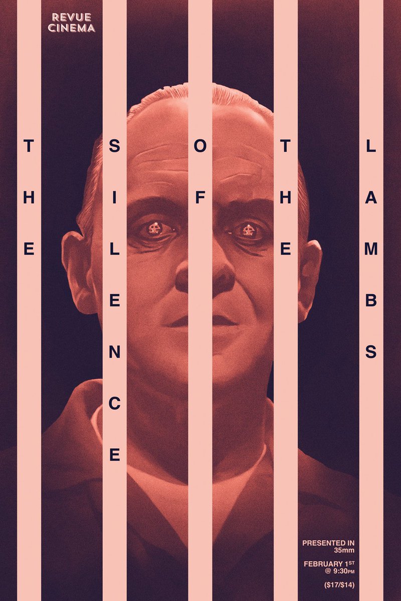 Ben Turner (@bturnerinfo) on Twitter photo New work!
Coming to the <a href="/RevueCinema/">Revue Cinema</a> this Saturday. Only one of the greatest films ever made, THE SILENCE OF THE LAMBS. I was lucky enough to create the poster for it! A huge thank you to Serena for the opportunity. New work!
Coming to the <a href="/RevueCinema/">Revue Cinema</a> this Saturday. Only one of the greatest films ever made, THE SILENCE OF THE LAMBS. I was lucky enough to create the poster for it! A huge thank you to Serena for the opportunity.