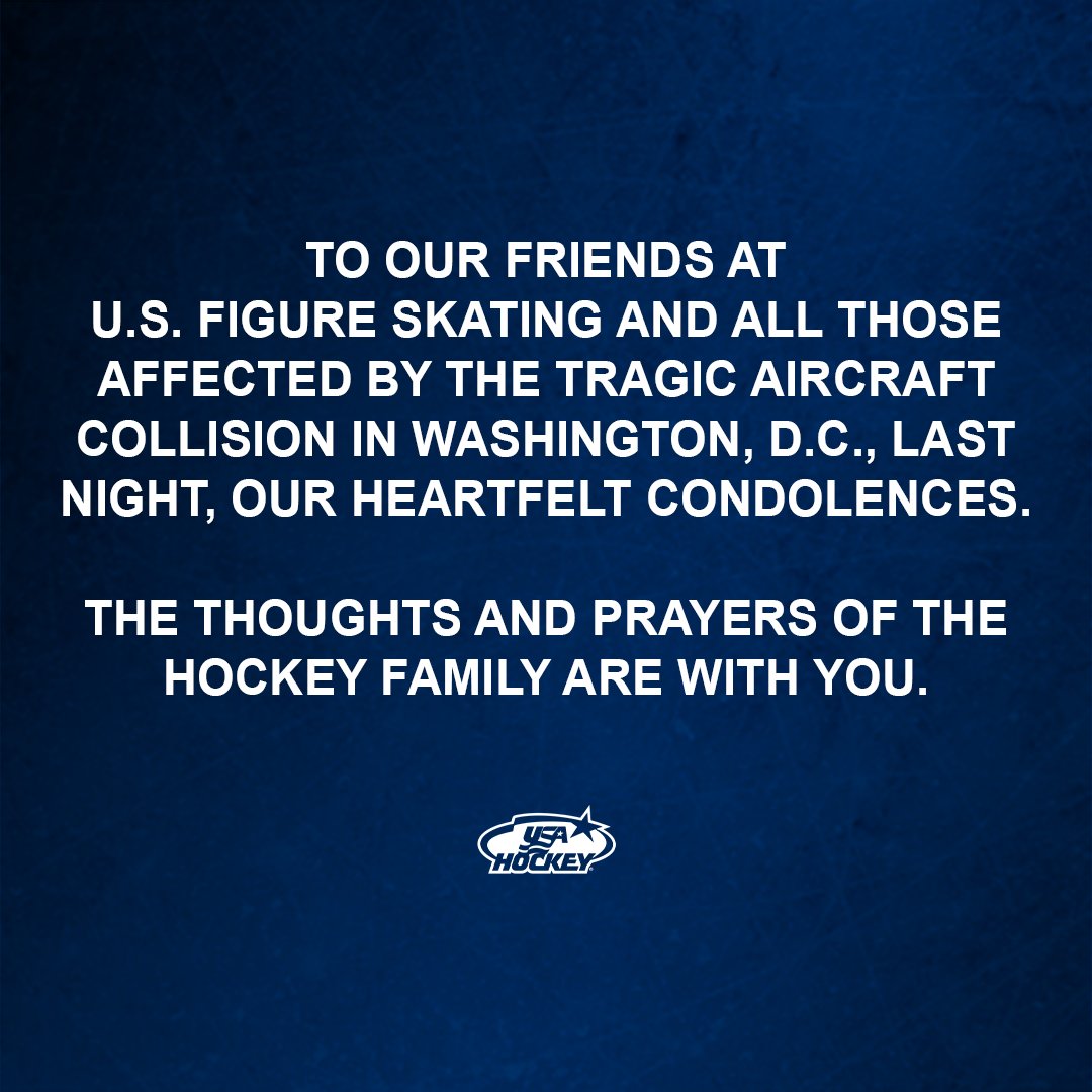 Our hearts are with U.S. Figure Skating and everyone affected by last night's tragedy in Washington D.C.