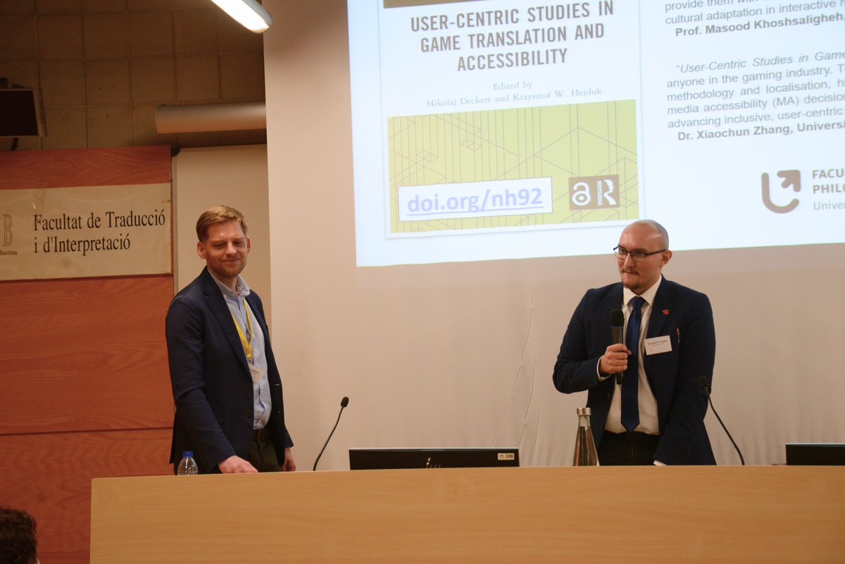 TransmediaCat's tweet photo. We wrapped up day one with the book "User-Centric Studies in Game Translation and Accessibility" by Krzysztof W. Hejduk & Mikołaj Deckert—a fascinating take on game translation and accessibility from a user-centric lens. A perfect end to an insightful day!
#FunForAll2025 https://t.co/DUlzMww71D