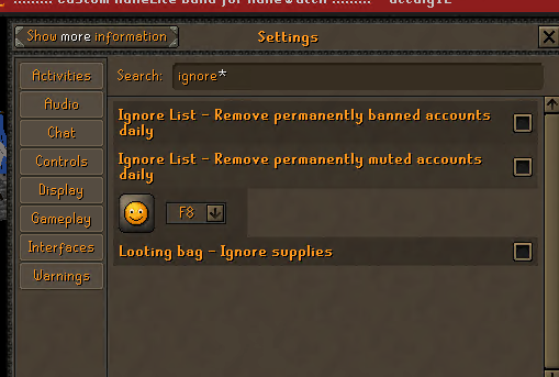 PhamitPhlan's tweet photo. @JagexAsh Ban accounts keeps getting removed from FL/Ignore list, even though the setting has been untick. Is there a way to fix this? https://t.co/cJVf14fCpU