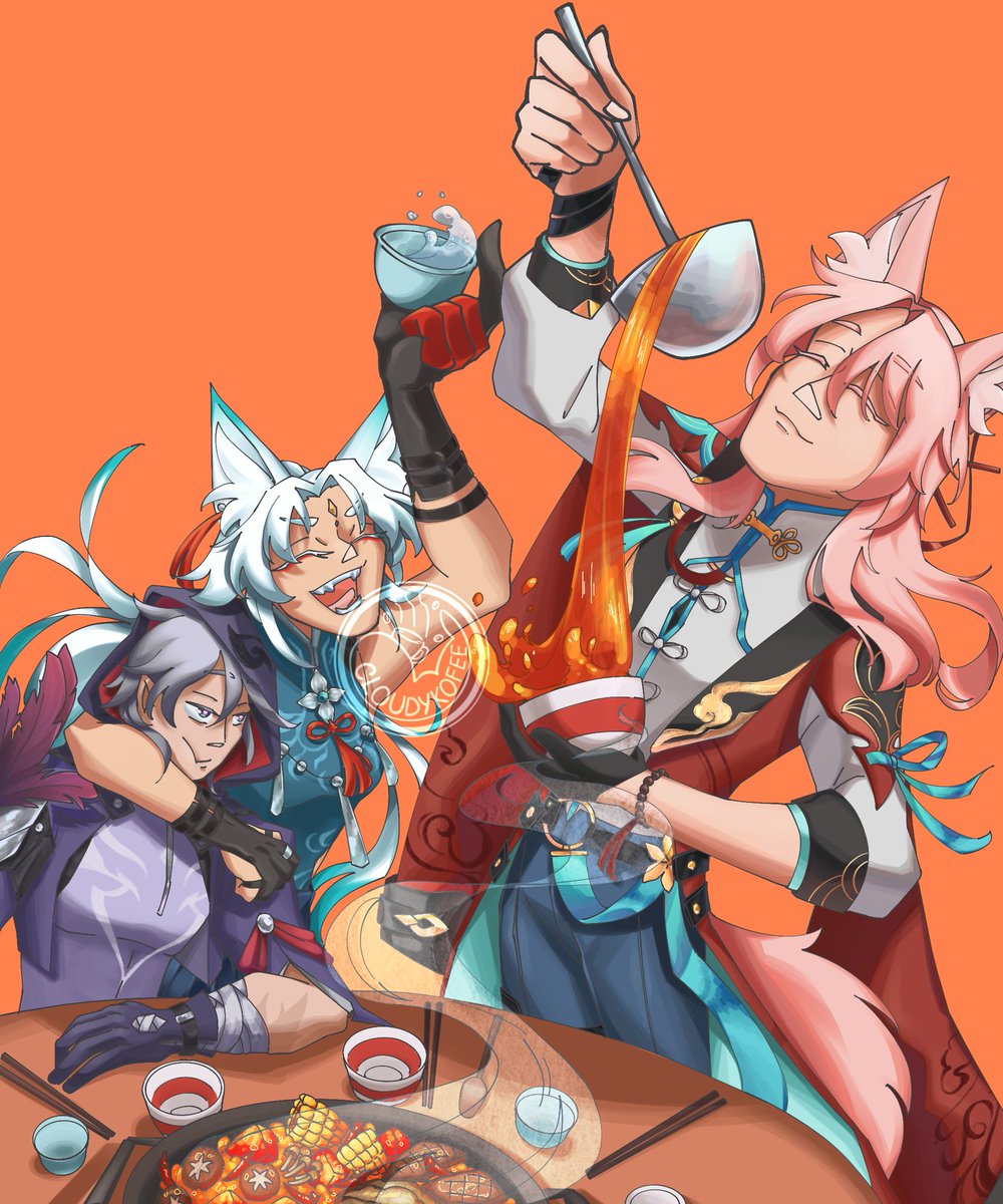 cloudykofee's tweet image. Happy lunar year (kinda late tho) :D

#Moze #Jiaoqiu #Feixiao #HonkaiStarRail