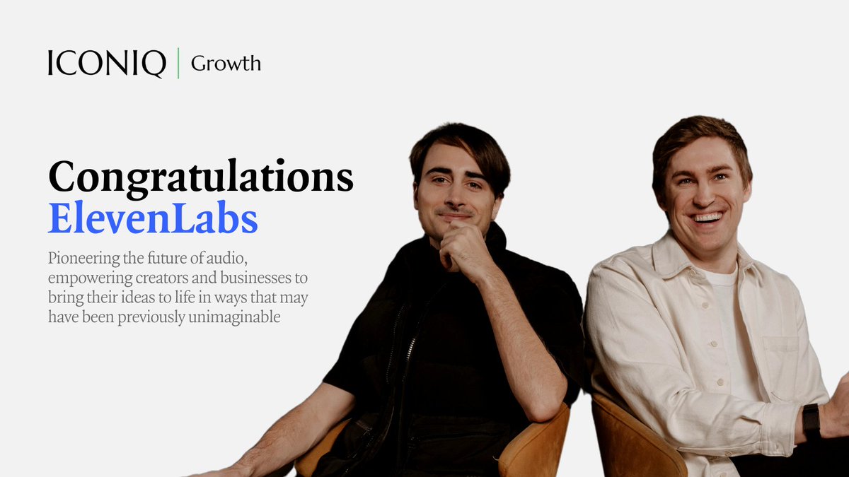 Congrats to <a href="/elevenlabsio/">ElevenLabs</a>! We're thrilled to co-lead their Series C and partner with @matistanis, <a href="/dabkowski_piotr/">Piotr Dabkowski</a> &amp; the team! 🚀

We believe ElevenLabs is pioneering AI audio—pushing the boundaries of creativity, accessibility &amp; personalization. More: bit.ly/3CDkafu