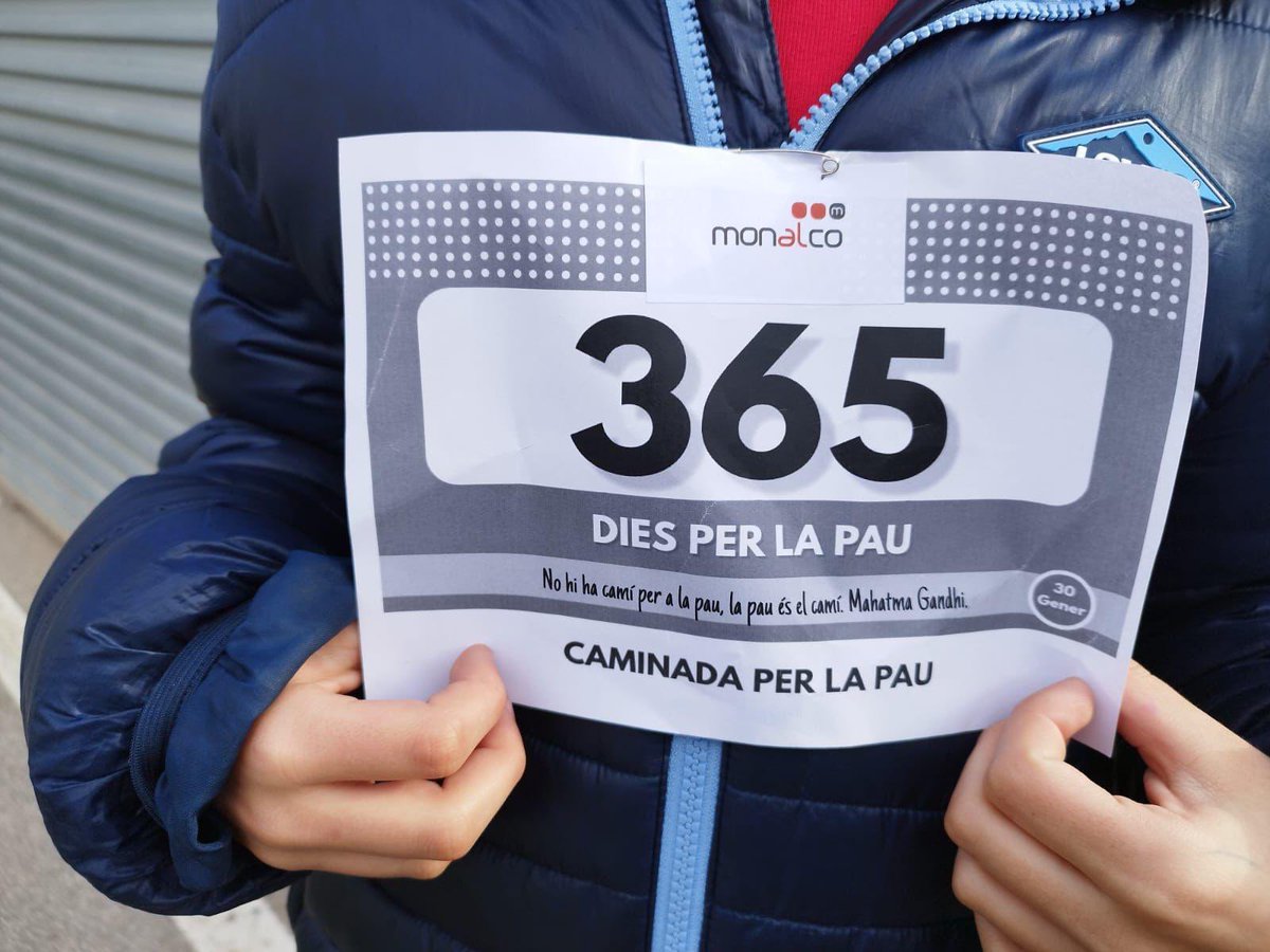 colmonalco's tweet photo. Amb el dorsal 365, demanem la PAU, no només avui, sinó tots els 365 dies de l'any.
Que la nostra caminada sigui un abans i un després per demanar la PAU i la CONVIVÈNCIA a tot el MÓN.
#monalco #pau #DENIP25 https://t.co/hGfU1LTsIZ