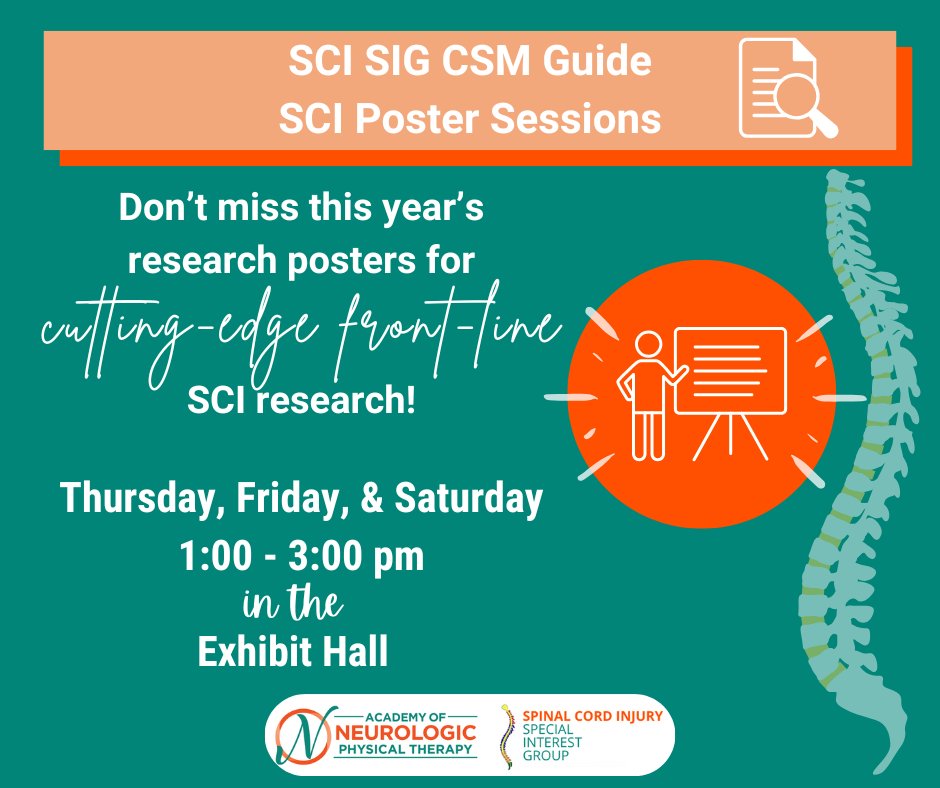 Don't sleep on the posters at #APTACSM!

Support your friends and colleagues at their #SCI posters each day in the exhibit hall!