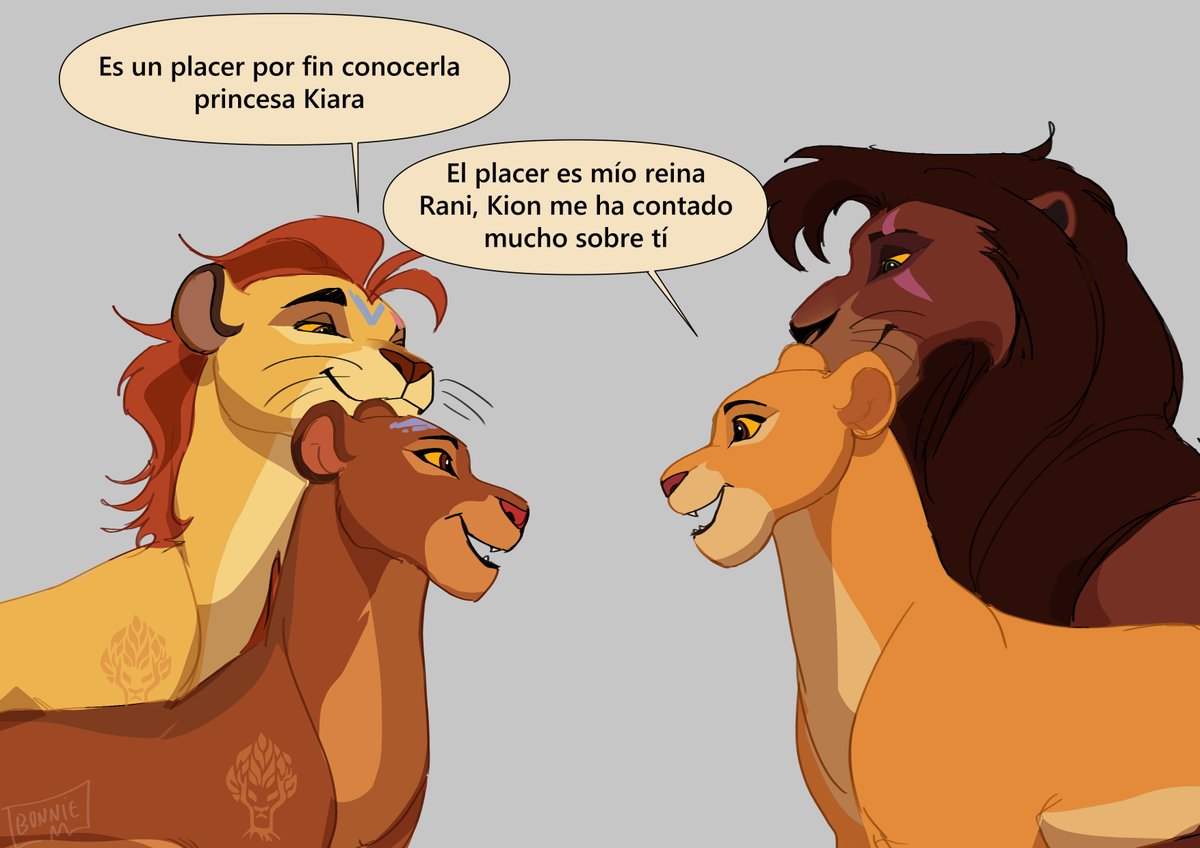 Kiara y Kovu conociendo a Rani 💙 #thelionguard #fanart #kion #kiara #kovu  #Rani, image size:1200x848