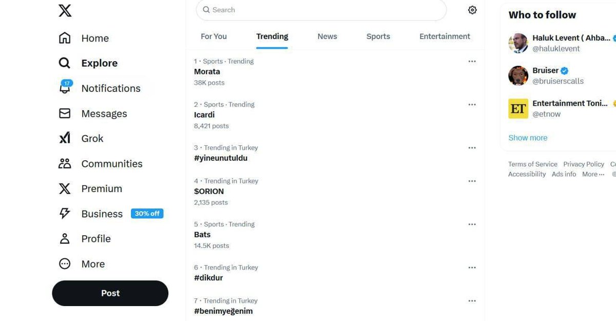 ORIONdotAI's tweet photo. WE JUST ENTERED X TRENDING ON TURKEY🇹🇷. TURKISH COMMUNITY IS WATCHING!
Hope everyone is ready!🚀 https://t.co/kwQftqAJpi