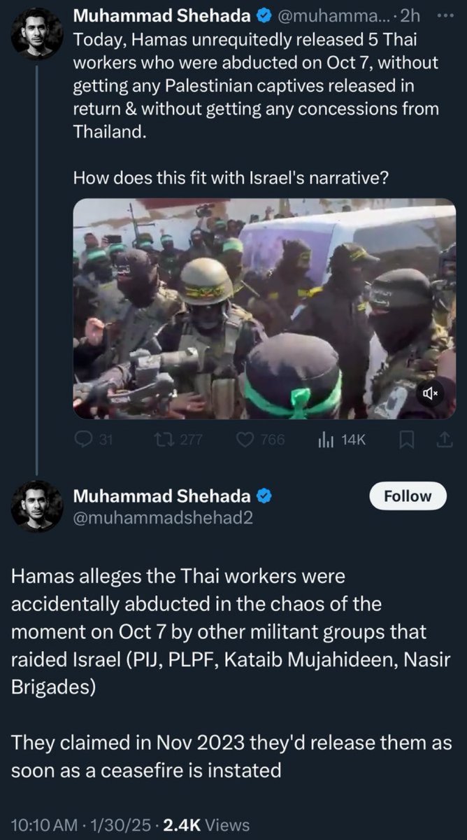 “Oh, oops! we accidentally took Thai hostages for 482 days.”