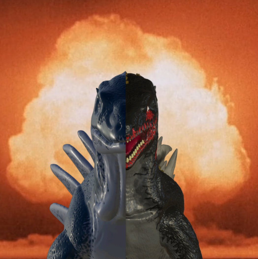 AdventKing10's tweet image. The Mutated Deinoceanuteras sculpt has been painted and ready to show off! #dinosaur #mutation #atomicdinosaur #kaiju #deinoceanuteras #lizardkingproductions