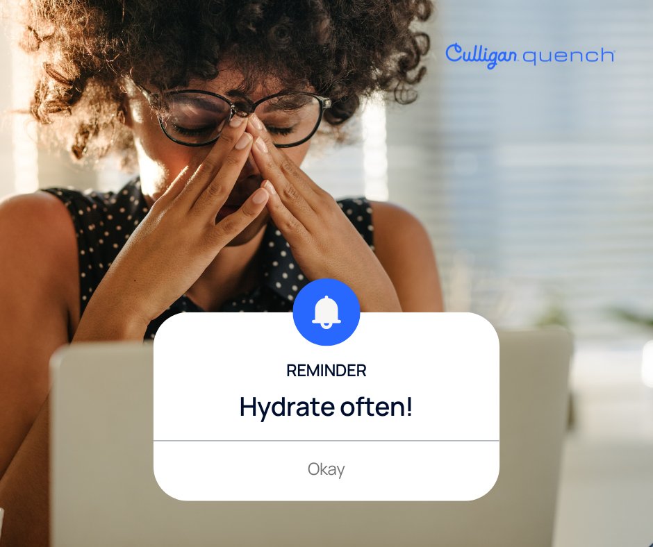Hydration plays a critical role in our health and productivity.

Set your reminders and hydrate often. Your body will thank you! Learn more about hydration here: ow.ly/SfOg50UFtkc