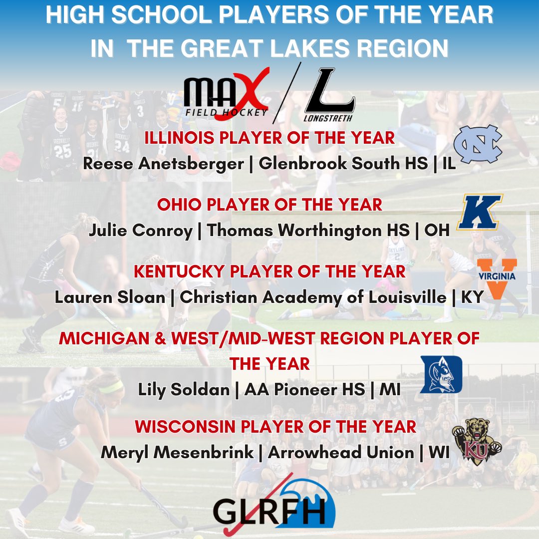 Great Lakes Regional Field Hockey (@greatlakesrfh) on Twitter photo Congratulations to these high school players in the Great Lakes Region! maxfh.longstreth.com/2024-hs-poy/
#glrfh #growthegame <a href="/maxfieldhockey/">MAX Field Hockey</a> @longstreth_sports <a href="/GBS_Athletics/">Glenbrook South Athletics</a> <a href="/WindyCityFH/">Windy City FH Club</a> <a href="/FHLifeCLUB/">FHL Club</a> <a href="/TWFieldHockey/">Thomas WorthingtonFH</a> <a href="/CALFieldHockey1/">CAL Field Hockey</a> <a href="/ifhck/">IFHCK Field Hockey</a> <a href="/PinnaclePeepsMI/">Pinnacle Field Hockey</a> <a href="/AA_PFH/">AA Pioneer Field Hockey</a> <a href="/ArrowheadFH/">AHS Field Hockey ๐</a> Congratulations to these high school players in the Great Lakes Region! maxfh.longstreth.com/2024-hs-poy/
#glrfh #growthegame <a href="/maxfieldhockey/">MAX Field Hockey</a> @longstreth_sports <a href="/GBS_Athletics/">Glenbrook South Athletics</a> <a href="/WindyCityFH/">Windy City FH Club</a> <a href="/FHLifeCLUB/">FHL Club</a> <a href="/TWFieldHockey/">Thomas WorthingtonFH</a> <a href="/CALFieldHockey1/">CAL Field Hockey</a> <a href="/ifhck/">IFHCK Field Hockey</a> <a href="/PinnaclePeepsMI/">Pinnacle Field Hockey</a> <a href="/AA_PFH/">AA Pioneer Field Hockey</a> <a href="/ArrowheadFH/">AHS Field Hockey ๐</a>