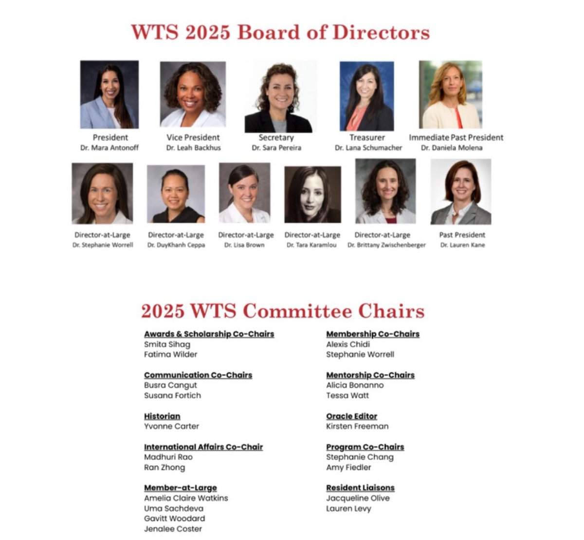 🚨 Exciting News! 🚨  

We're thrilled to welcome our newly elected **WTS leaders &amp; committee members**
Looking forward to collaborating and achieving great things together.
#WomenInCTSurgery #Leadership #Teamwork