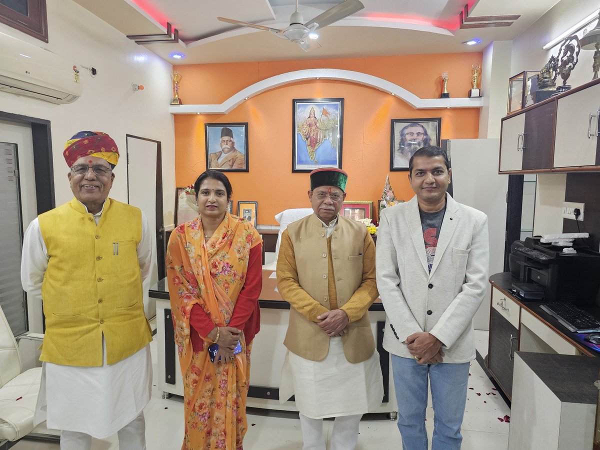 pariharvipin's tweet photo. Glad to meet and Greet the Hon'ble Governor of Himachal Pradesh Shri Shiv Pratap Ji Shukla during his Jodhpur Visit today. https://t.co/yaYSvpARmE