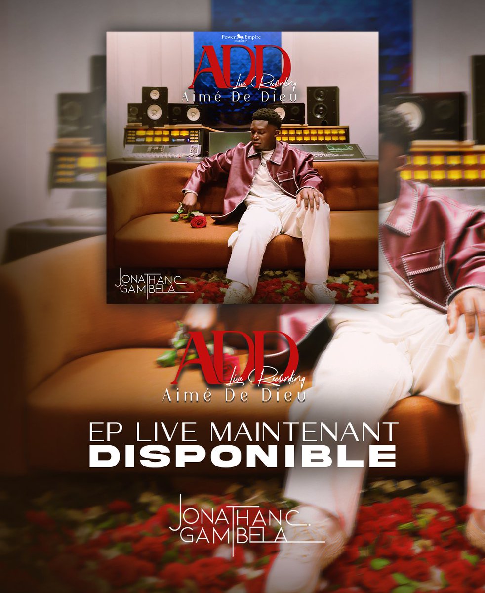 🚨C'EST DEHORS ! 🚨 Votre EP Live « A.D.D » est ENFIN disponible sur toutes les plateformes de téléchargement et en audio avec les paroles sur YouTube.
À Dieu la gloire, à nous la joie ! 
Excellente écoute 🎧
•
RDV à 19h00 sur YouTube pour le clip « A.D.D (Aimé De Dieu) »