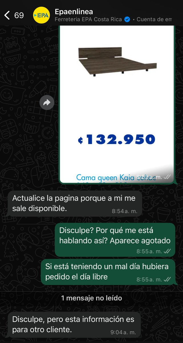 Cómo que amanecieron bravos los del servicio al cliente de EPA