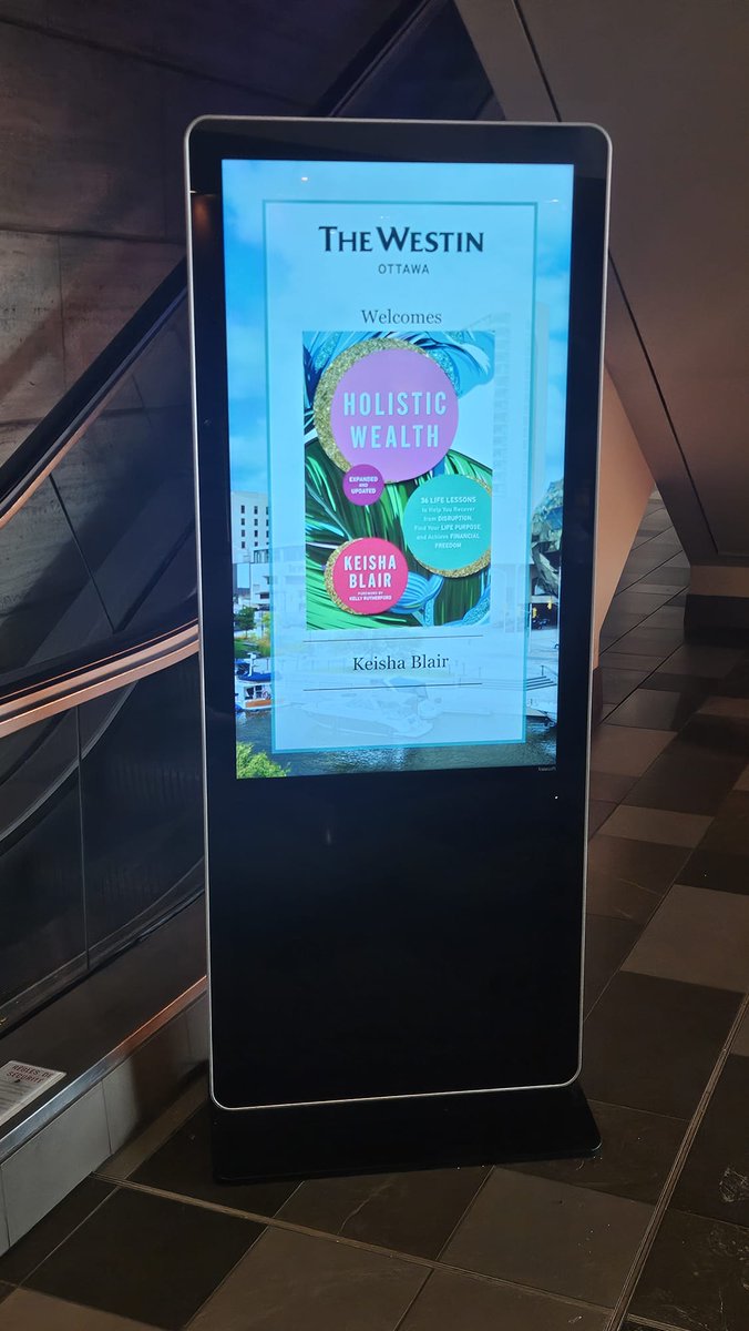 KeishaOBlair's tweet photo. Such a wonderful surprise to see this in the lobby today @TheWestinOttawa! Thank you!#holisticwealth #Ottawa #wellness #mentalhealth https://t.co/CV2yGBBr6v