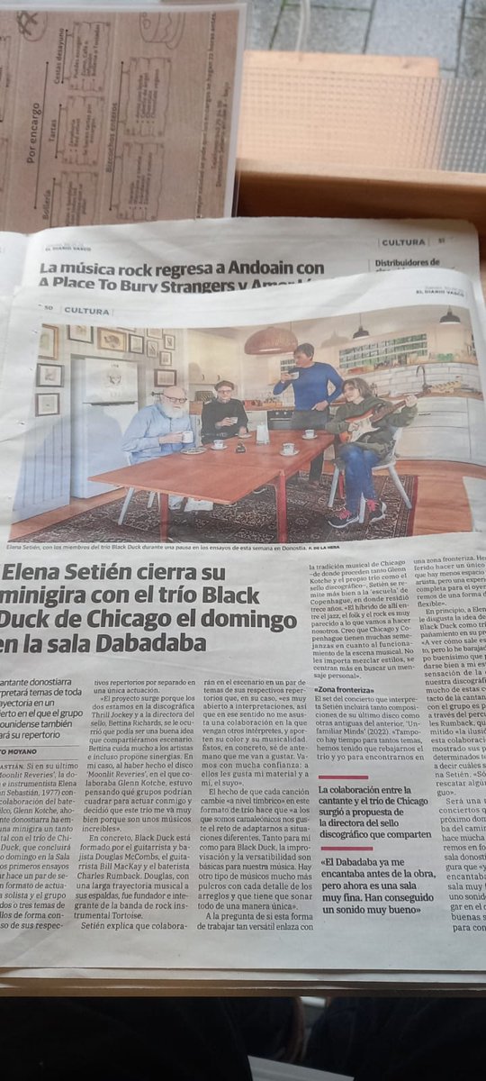 Elena Setien (@elena_setien) on Twitter photo Eskerrik asko <a href="/diariovasco/">El Diario Vasco</a> #albertomoyano encantados por éste articulo sobre nuestro próximo concierto en @DabadabaSS éste domingo. <a href="/bornmusic/">Born! Music</a> <a href="/thrilljockey/">Thrill Jockey</a> Eskerrik asko <a href="/diariovasco/">El Diario Vasco</a> #albertomoyano encantados por éste articulo sobre nuestro próximo concierto en @DabadabaSS éste domingo. <a href="/bornmusic/">Born! Music</a> <a href="/thrilljockey/">Thrill Jockey</a>