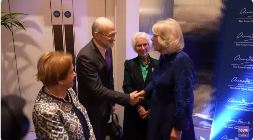 BelsenBook's tweet photo. Some more photos from the @AnneFrankTrust #HMD80 annual lunch #AnneFrank #HMD2025 #BergenBelsen #ForABetterFuture #AnneFrankLunch2025 #QueenCamilla #LeonardBerney https://t.co/JqTUtuBw5v