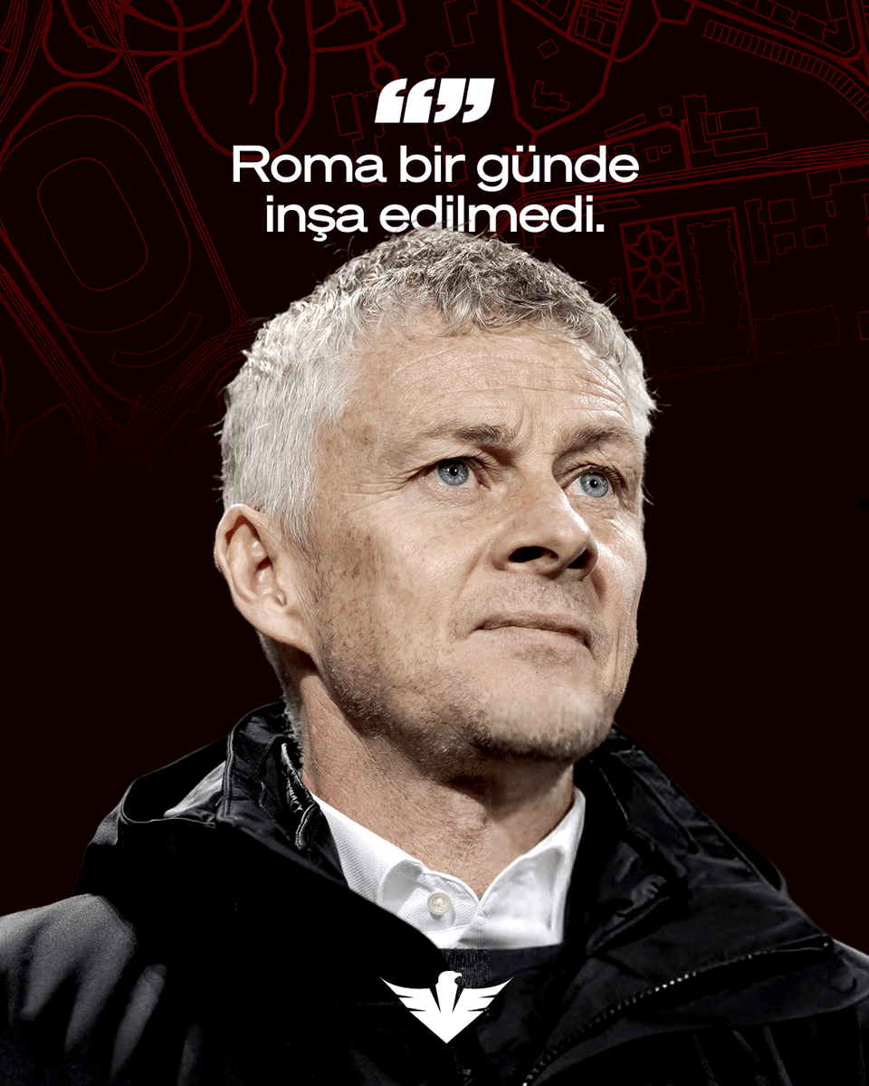 HaberKartali's tweet photo. "Roma bir günde inşa edilmedi."

-Ole Gunnar Solskjaer https://t.co/d74hpk9v6u