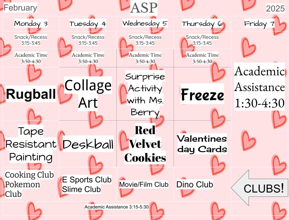 cmsasp's tweet photo. Activities for this week! https://t.co/1YrxuPZ6Wf