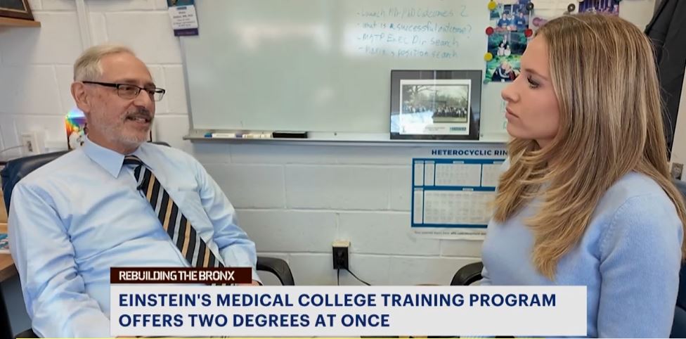 .<a href="/NEWS12BX/">News12BX</a> <a href="/LindsayTanney/">Lindsay Tanney</a> featured Einstein’s Medical Scientist Training Program (MSTP) in a new #RebuildingTheBronx segment including interviews with past &amp; present MSTP students &amp; leadership about the strengths of the M.D./Ph.D. degree program. 
Watch: bit.ly/42uG3s6.