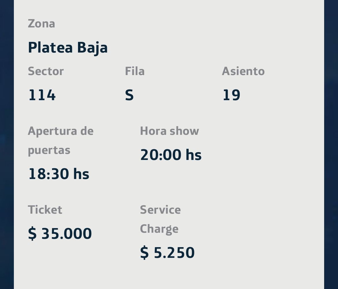 canyon91t's tweet photo. vendo 3 entradas para margarita en el movistar arena😁‼️
7 de febrero
sector Platea Baja 114 , Fila S Asientos 17-19 

al mismo precio que las compré!

#compro #vendo #margarita #MovistarArena  #entradas https://t.co/GLvXjx4ue6