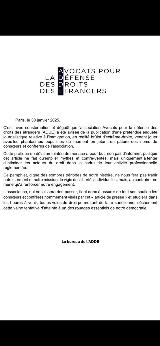 Le communiqué de l’ADDE suite à la publication d’une prétendue « enquête journalistique » qui cible des avocats