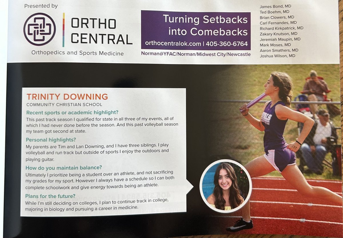 Honored to be an Outstanding Scholar-Athlete of the Month for Cleveland County City Lifestyle Magazine
