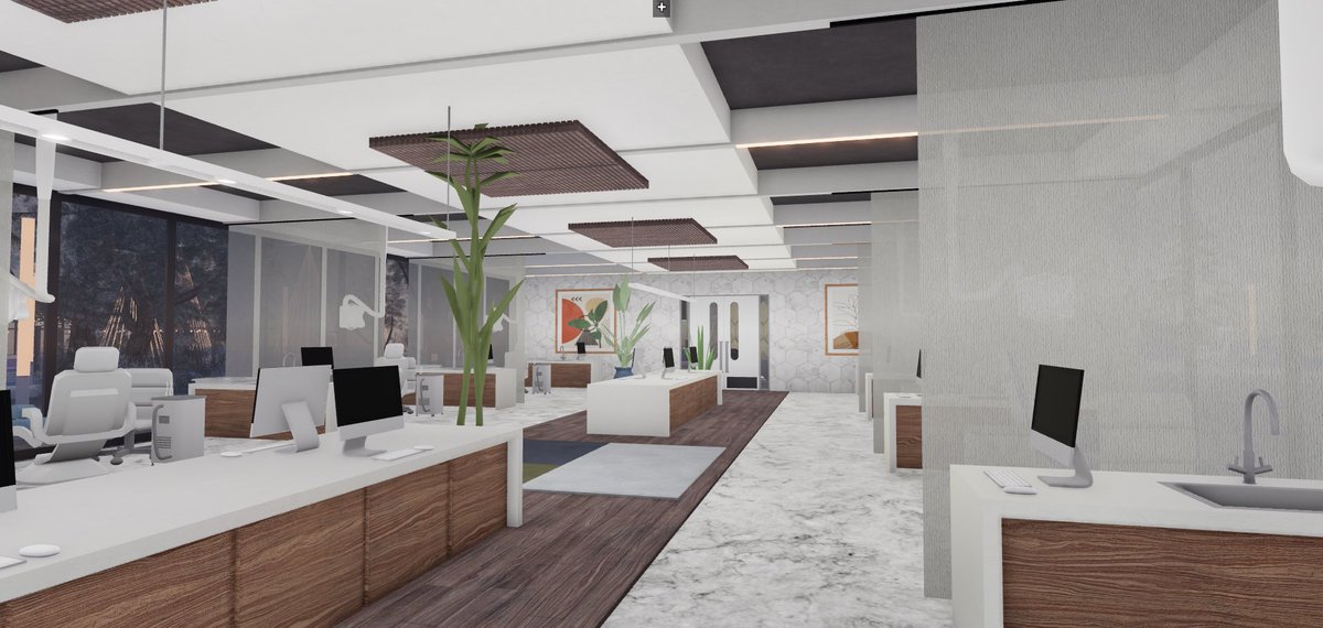 CryoAxes's tweet photo. Never posted this--- Teethyz Winter Update
V3.5? V4?

Had lots of fun with renovating this while still keeping some of V3's touch.

Some assets are by the wonderful @harhtRBLX, such as the dental chairs.
#roblox #RobloxDev https://t.co/kGrXBFiFIW