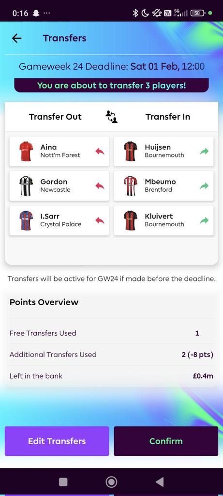 Shaze124's tweet photo. @FPL_Harry Is this worth the -8? https://t.co/9vK1fLTkOh