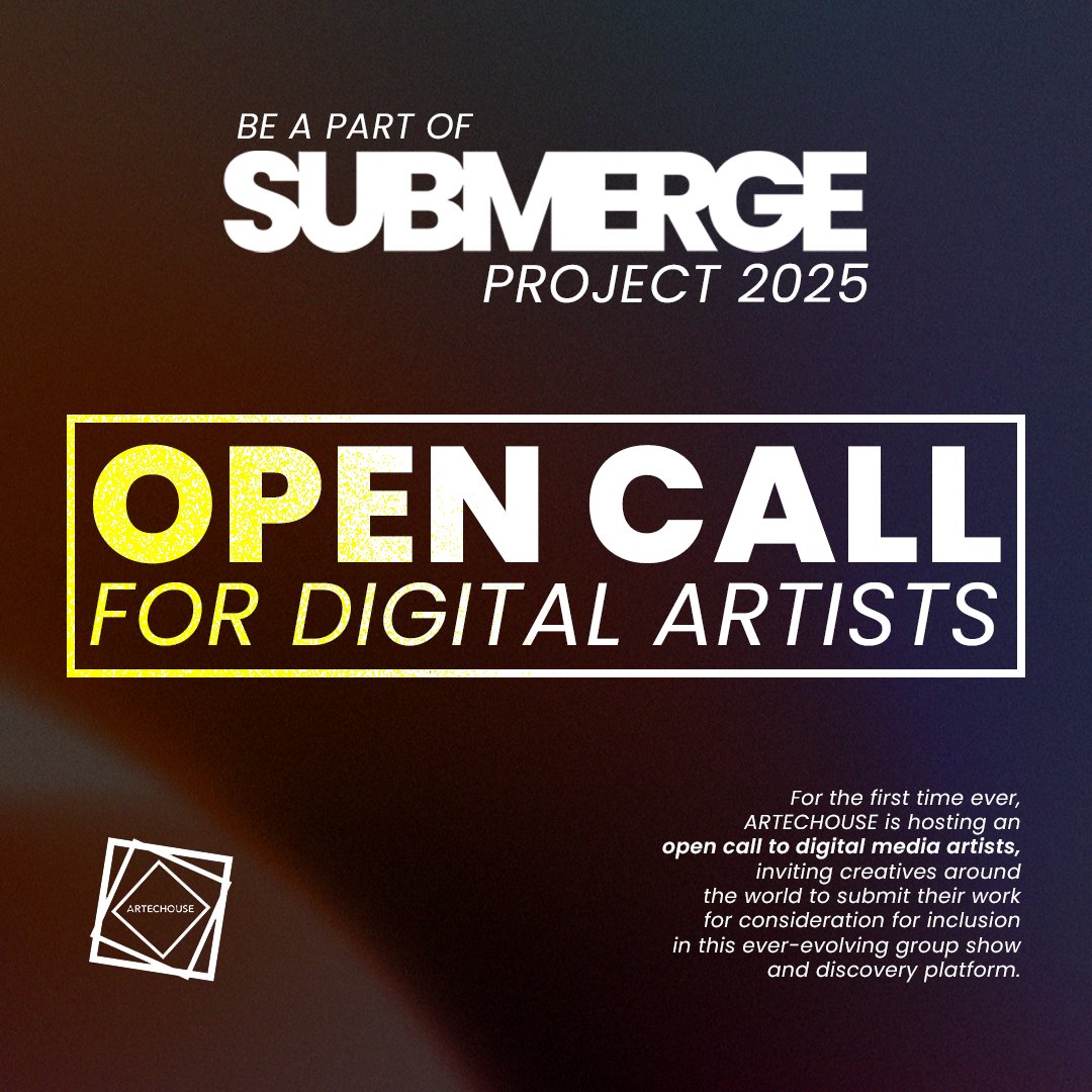 artechouse's tweet photo. Be a part of #SUBMERGE Project 2025 ✨
Are you an artist working in the digital medium and pushing the boundaries of art+tech creativity?
#ARTECHOUSE is hosting an open call to digital media artists, inviting creatives around the world to submit their work for consideration for inclusion in this ever-evolving group show and discovery platform. SUBMERGE connects talent with the tools, expertise, and stage they need to grow and take the next step in their career.
Learn more about submission criteria: https://t.co/9OHmyk14Yx