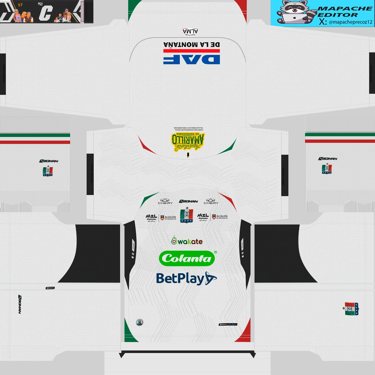 mapacheprecoz12's tweet photo. KITS PES 2021- Once Caldas 2025, Home, Away,Third y Gk https://t.co/rmvBrxvvLu