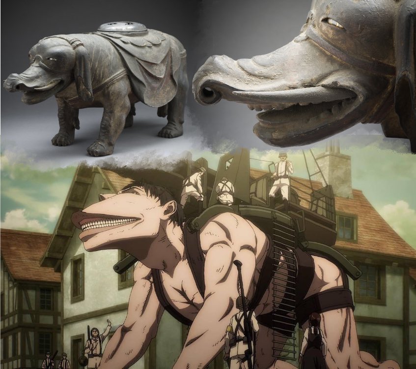 Holmik_Vereshag's tweet image. If you're wondering how anime got such crazy creature designs, just look at medieval Japanese elephant figurines