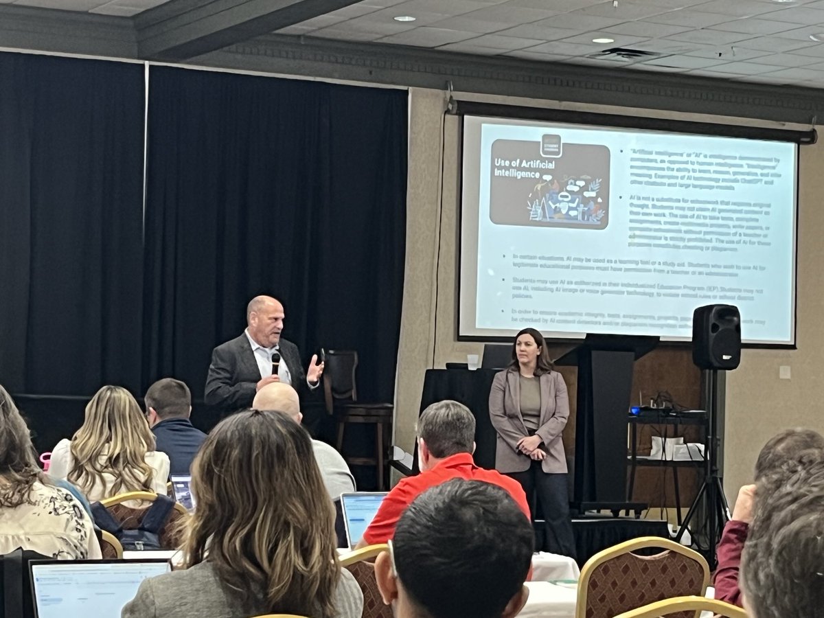 twyatt2200's tweet image. Talking AI ⁦@ilprincipals⁩ policy in IPA Model Student Handbook #GreatResource … check it out on our website!!!