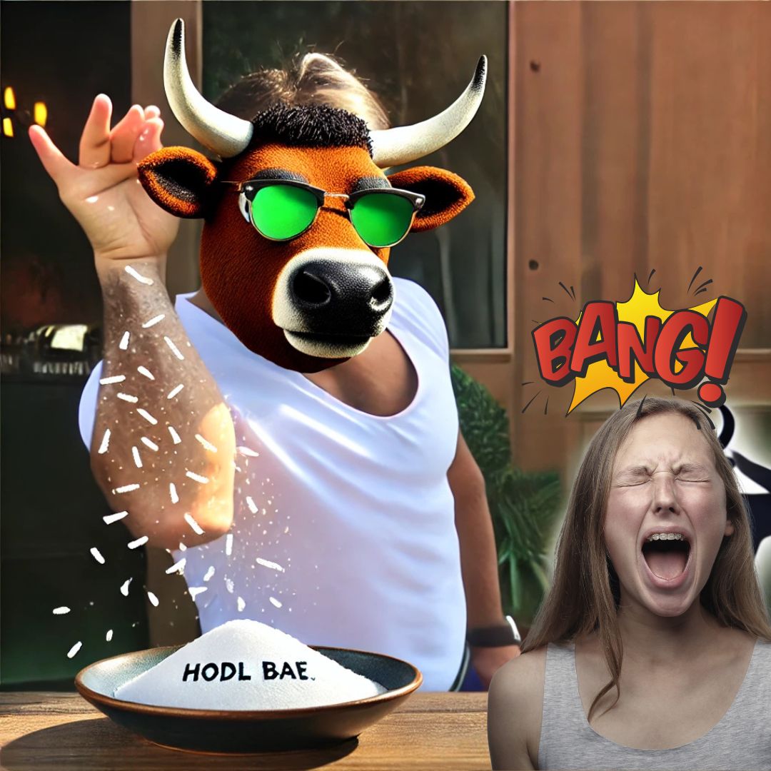 $SBAE sprinkling salt on a plate labeled “HODL Only,” with a Jeet crying in the background

#SBAECrypto #SBAEsquad #SolanaMemeCoin #MemeCoinRevolution #memecoin