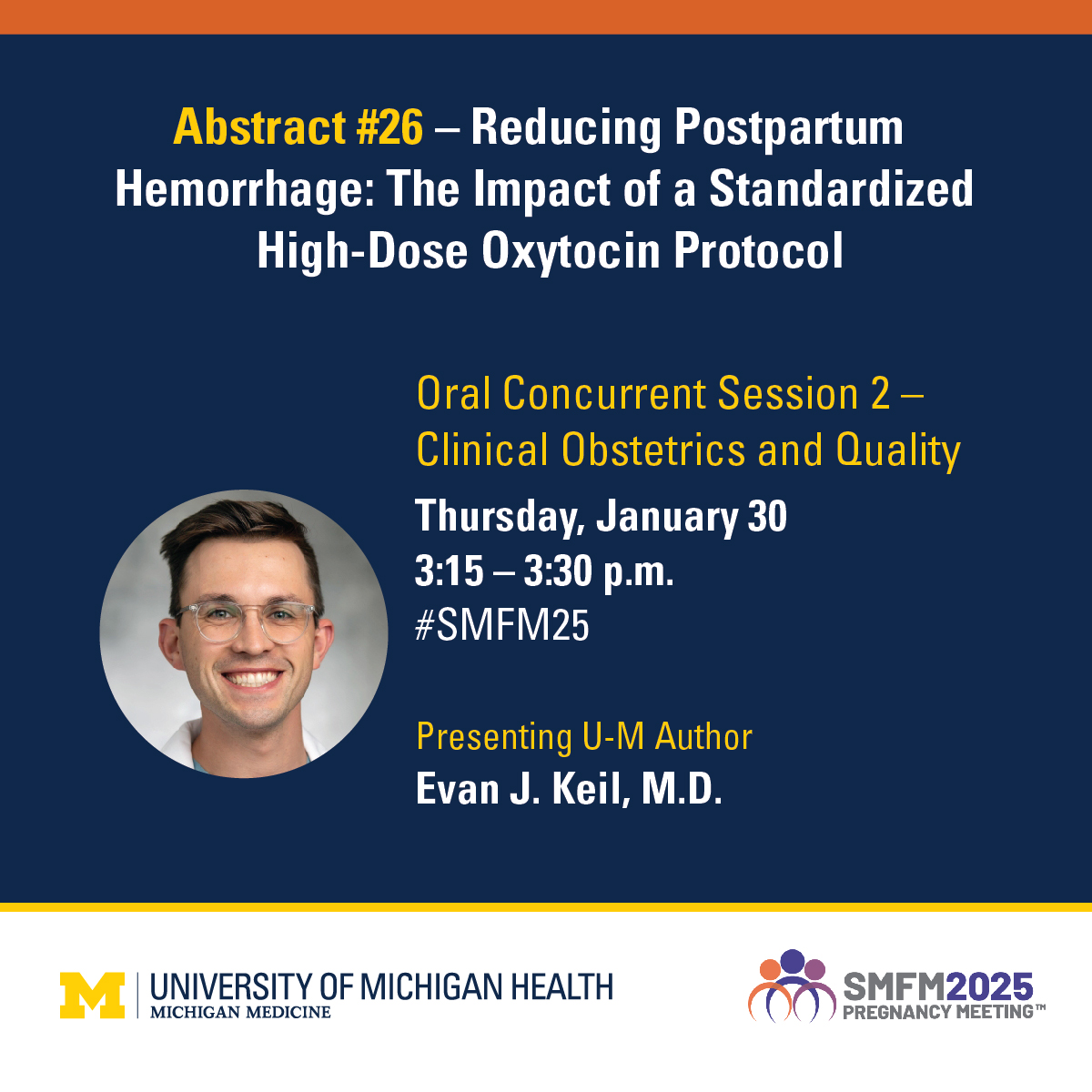 U-M Medical School Research (@umichmedscience) on Twitter photo An OB-GYN team @UmichMedicine, led by resident <a href="/EvanKeil/">Evan Keil, MD</a>, examined the impact of increasing the dose of oxytocin for active management of the third stage of labor on postpartum hemorrhage. Learn more about our research at #SMFM25: michmed.org/L1yja. #Pregnancy An OB-GYN team @UmichMedicine, led by resident <a href="/EvanKeil/">Evan Keil, MD</a>, examined the impact of increasing the dose of oxytocin for active management of the third stage of labor on postpartum hemorrhage. Learn more about our research at #SMFM25: michmed.org/L1yja. #Pregnancy