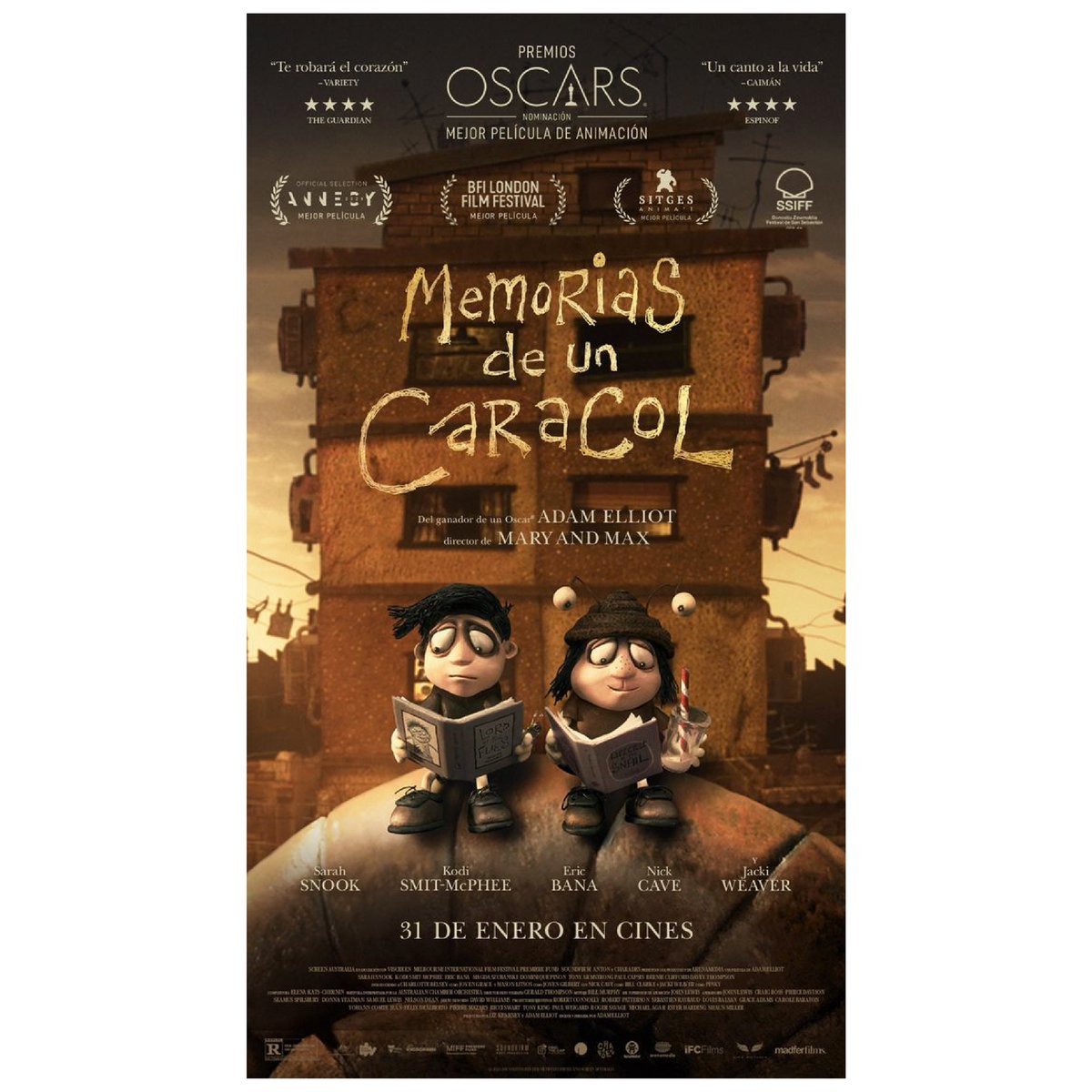 Mañana 31 de enero se estrena esta maravilla.
“Memorias de un caracol” está hecha a mano y a corazón. Está nominada para los Oscar a mejor peli de animación y tiene sorpresas que espero que las puedas descubrir.
Gracias, <a href="/madferfilms/">Madfer</a> , por dejarme disfrutarla un poco antes. 
🐌🍎