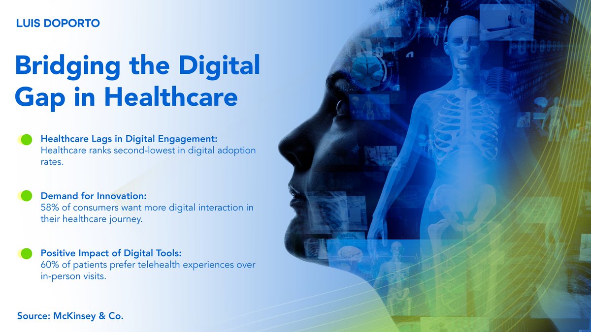 Healthcare consumers demand a seamless experience across services, yet the industry often falls short in matching the user-friendly digital interactions common in banking and retail. Addressing this gap is crucial for providers to stay competitive.

#luisdoportoalejandre