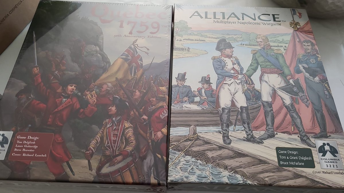 Lamentablemente llegaron tarde para la #BellotaCon25 pero estos 2 títulos de <a href="/ColumbiaGames/">ColumbiaGames</a> van directos a la ludoteca de la convención para que todos podamos disfrutarlos el próximo año. Son el Quebec 1759 y el Alliance. Y ya van 124 títulos que tenemos en ludoteca...y subiendo