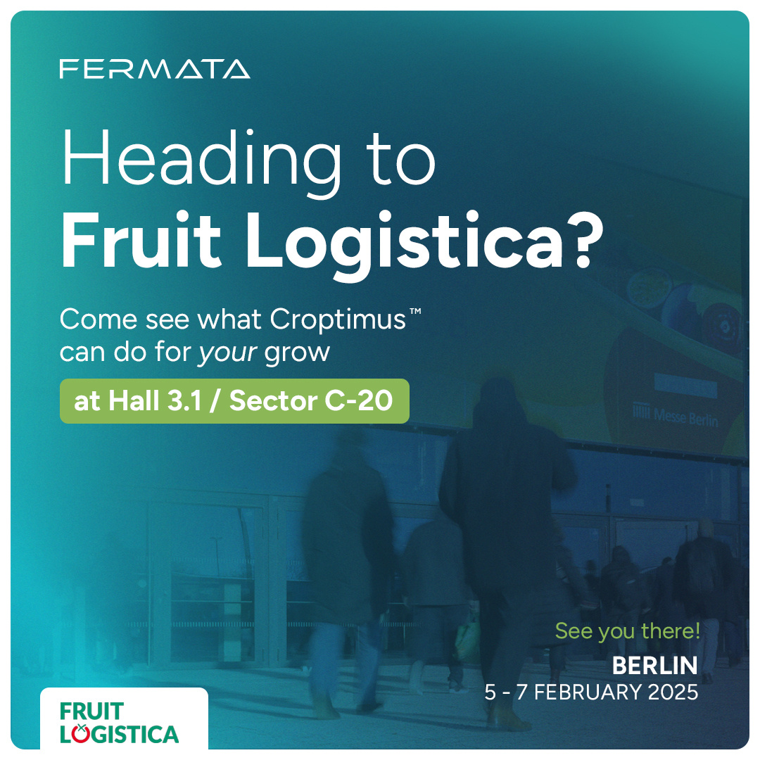FermataTech's tweet image. Fermata is attending Fruit Logistica next week! Our team will be happy to meet with you to answer all your questions about our automated scouting solution, Croptimus™. Growers, distributors, potential partners... come visit us in Hall 3.1 / Stand C-20!