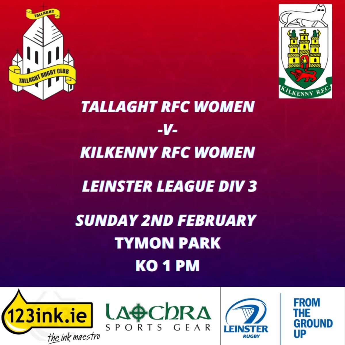 A lot of action this weekend here at Tallaght RFC, kicking off with Friday night lights for our under 14s! Our under 10s 12s and 15s giving us that rugby fix right through to Sunday and our Senior women's team are home to Kilkenny on Sunday KO 1pm Tymon Park. LETS GO TALLAGHT!!!