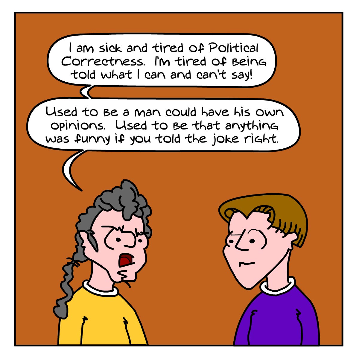 webcomicsetc's tweet photo. Matt And Austin - 118 - Free Speech - 09-25-2001

💥 #ThrowbackThursday #MattAndAustin #webcomic #funny #jokes #opinions #PoliticallyCorrect #PoliticalCorrectness #censorship #boycotts #redundant #redundancy #lol #follow 👈

https://t.co/AdxnZKZLjn https://t.co/0qgRQDl4Eq